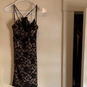 Windsor Black and Cream Lace Mini Dress